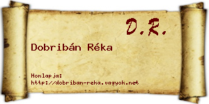 Dobribán Réka névjegykártya